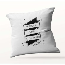 Kişiye Özel Anneler Günün Kutlu Olsun Beyaz Kare Yastık