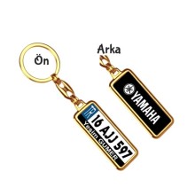 Kişiye Özel Yamaha Logo Tema Plaka Anahtarlık - Altın Krom Kaplama