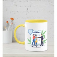 Kişiye Özel Sigortacı Tasarımlı Sarı Kupa