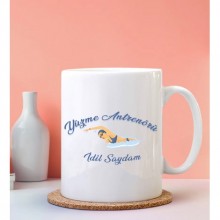 Kişiye Özel Yüzme Antrenörü Tasarımlı Beyaz Kupa