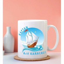 Kişiye Özel Kaptan Tasarımlı Beyaz Kupa