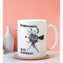 Kişiye Özel Kameraman 2 Tasarımlı Beyaz Kupa