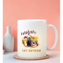 Kişiye Özel Fotoğrafçı 2 Tasarımlı Beyaz Kupa