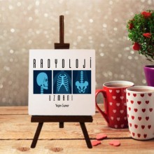 Kişiye Özel Radyoloji Uzmanı Tasarımlı Şövale Ayaklı Dekoratif Doğal Taş