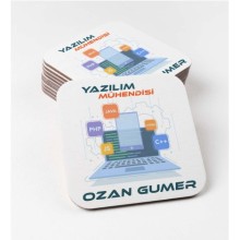 Kişiye Özel Yazılım Mühendisi Temalı Bardak Altlığı | MDF Kare