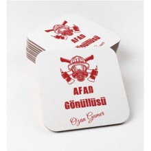 Kişiye Özel AFAD Gönüllüsü Temalı Bardak Altlığı | MDF Kare