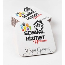 Kişiye Özel Sosyal Hizmet Uzmanı Tema Bardak Altlığı | MDF Kare
