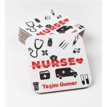 Kişiye Özel Nurse 2 Temalı Bardak Altlığı | MDF Kare