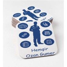 Kişiye Özel Hemşir Temalı Bardak Altlığı | MDF Kare