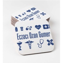 Kişiye Özel Eczacı 3 Temalı Bardak Altlığı | MDF Kare