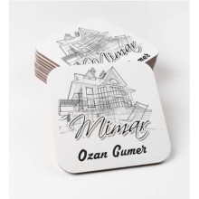 Kişiye Özel Mimar Temalı Bardak Altlığı | MDF Kare