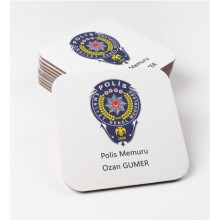 Kişiye Özel Polis Memuru 2 Temalı Bardak Altlığı | MDF Kare