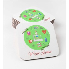 Kişiye Özel Fitness Eğitmeni Temalı Bardak Altlığı | MDF Kare