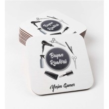 Kişiye Özel Bayan Kuaförü Temalı Bardak Altlığı | MDF Kare