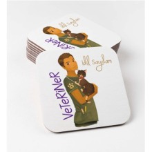 Kişiye Özel Veteriner Bayan Temalı Bardak Altlığı | MDF Kare