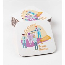 Kişiye Özel Diş Doktoru 2 Temalı Bardak Altlığı | MDF Kare