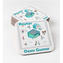 Kişiye Özel Baytar Temalı Bardak Altlığı | MDF Kare