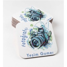 Kişiye Özel Fotoğrafçı Temalı Bardak Altlığı | MDF Kare