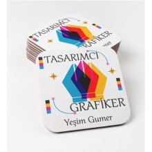 Kişiye Özel Tasarımcı Grafiker Temalı Bardak Altlığı | MDF Kare