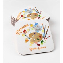 Kişiye Özel Ressam Temalı Bardak Altlığı | MDF Kare