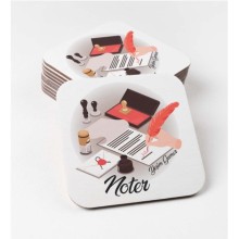 Kişiye Özel Noter Temalı Bardak Altlığı | MDF Kare