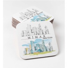 Kişiye Özel Mimar Temalı Bardak Altlığı | MDF Kare