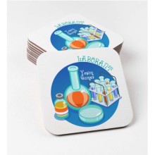 Kişiye Özel Laborant Temalı Bardak Altlığı | MDF Kare