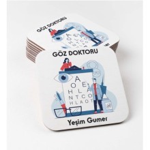Kişiye Özel Göz Doktoru Temalı Bardak Altlığı | MDF Kare