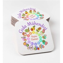 Kişiye Özel Gıda Mühendisi Temalı Bardak Altlığı | MDF Kare