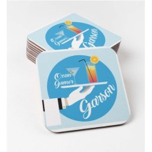 Kişiye Özel Garson Temalı Bardak Altlığı | MDF Kare