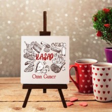 Kişiye Özel Kasap Tasarımlı Şövale Ayaklı Dekoratif Doğal Taş