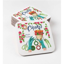 Kişiye Özel Çiçekçi Temalı Bardak Altlığı | MDF Kare