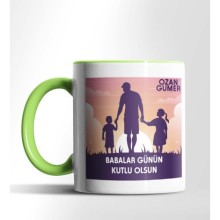 Kişiye Özel Doğum Günün Kutlu Olsun 2 Tasarımlı Yeşil Renkli Kupa