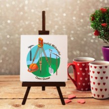 Kişiye Özel Jeoloji Mühendisi Tasarımlı Şövale Ayaklı Dekoratif Doğal Taş