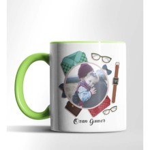 Kişiye Özel Fotoğraflı Tasarımlı Yeşil Renkli Kupa