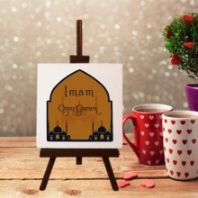 Kişiye Özel İmam Tasarımlı Şövale Ayaklı Dekoratif Doğal Taş