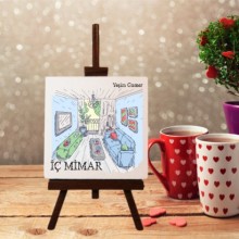 Kişiye Özel İç Mimar Tasarımlı Şövale Ayaklı Dekoratif Doğal Taş