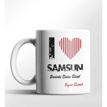 Kişiye Özel Samsun Seninle Daha Güzel Tema Beyaz Kupa