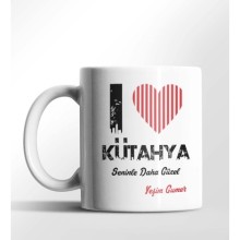 Kişiye Özel Kütahya Seninle Daha Güzel Tema Beyaz Kupa