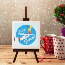 Kişiye Özel Garson Tasarımlı Şövale Ayaklı Dekoratif Doğal Taş