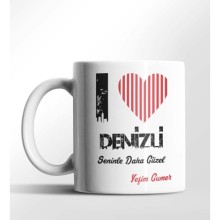 Kişiye Özel Denizli Seninle Daha Güzel Tema Beyaz Kupa