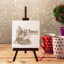 Kişiye Özel Fırıncı Tasarımlı Şövale Ayaklı Dekoratif Doğal Taş