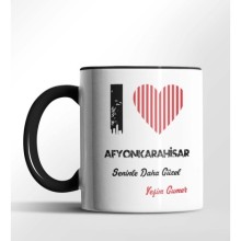 Kişiye Özel Afyonkarahisar Seninle Daha Güzel Tema Siyah Renk Kupa
