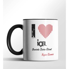 Kişiye Özel İçel Seninle Daha Güzel Tema Siyah Renk Kupa