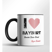 Kişiye Özel Bayburt Seninle Daha Güzel Tema Siyah Renk Kupa