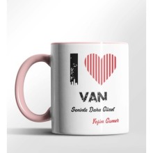 Kişiye Özel Van Seninle Daha Güzel Tema Pembe Renk Kupa