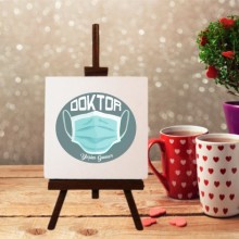 Kişiye Özel Doktor 2 Tasarımlı Şövale Ayaklı Dekoratif Doğal Taş