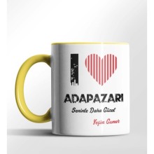Kişiye Özel Adapazarı Seninle Daha Güzel Tema Sarı Renk Kupa