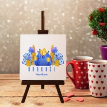 Kişiye Özel Bankacı Tasarımlı Şövale Ayaklı Dekoratif Doğal Taş