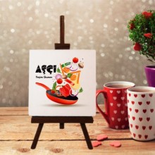 Kişiye Özel Aşçı Tasarımlı Şövale Ayaklı Dekoratif Doğal Taş